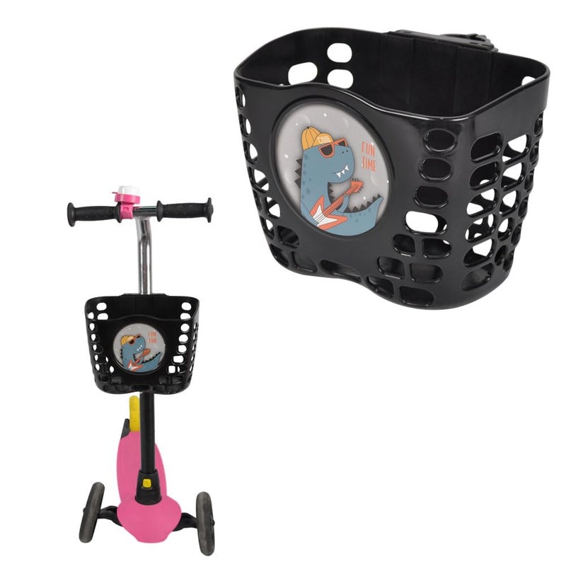 YL traV YL TRD Universal Scooter Basket Kids Bike Basket Handlebar for Boys & Girls (Black) - Image 1