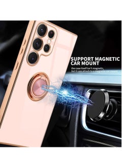 YoYoTech Samsung Galaxy S23 ULTRA 2023 Case Luxury Ring Holder Silicone TPU Shockproof Kickstand Slim Plated Phone Cover  - Image 3