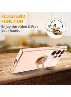 YoYoTech Samsung Galaxy S23 ULTRA 2023 Case Luxury Ring Holder Silicone TPU Shockproof Kickstand Slim Plated Phone Cover  - Image 4