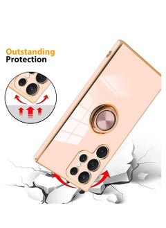 YoYoTech Samsung Galaxy S23 ULTRA 2023 Case Luxury Ring Holder Silicone TPU Shockproof Kickstand Slim Plated Phone Cover  - Image 2