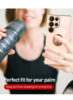 YoYoTech Samsung Galaxy S23 ULTRA 2023 Case Luxury Ring Holder Silicone TPU Shockproof Kickstand Slim Plated Phone Cover  - Image 5