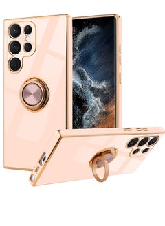 YoYoTech Samsung Galaxy S23 ULTRA 2023 Case Luxury Ring Holder Silicone TPU Shockproof Kickstand Slim Plated Phone Cover  - Image 1