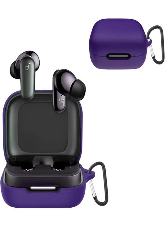 Silicone Cover Case Compatible with Anker Soundcore R50i NC, Anker Soundcore P30i Portable Protective Case Cover With Keychain (Purple)