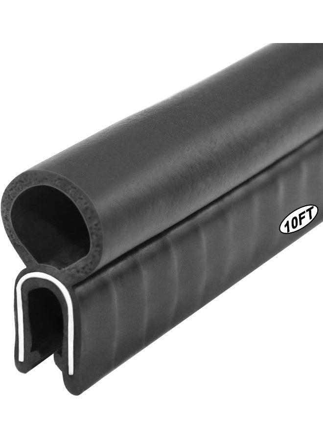 Storystore Storystore Car Door Rubber Seal Strip, Fits 1/16" Edge, Trim Seal with Top Bulb for Cars, Boats, RVs, Trucks, and Home Applications, Automotive Weather Striping (10Ft) - Image 1