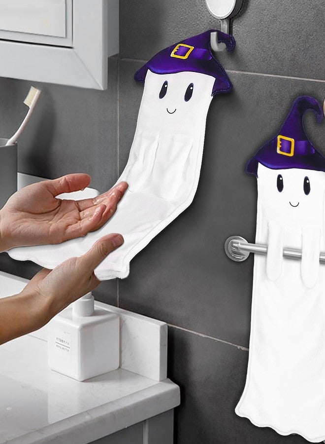Primo Lines Fall Cute Ghost Hand Towels for Bathroom Kitchen, Kawaii Decorative Funny Ghost Fall Decor Hanging Washcloths Face Towels Super Absorbent Soft for Decorative Women Fall Gift - Image 5