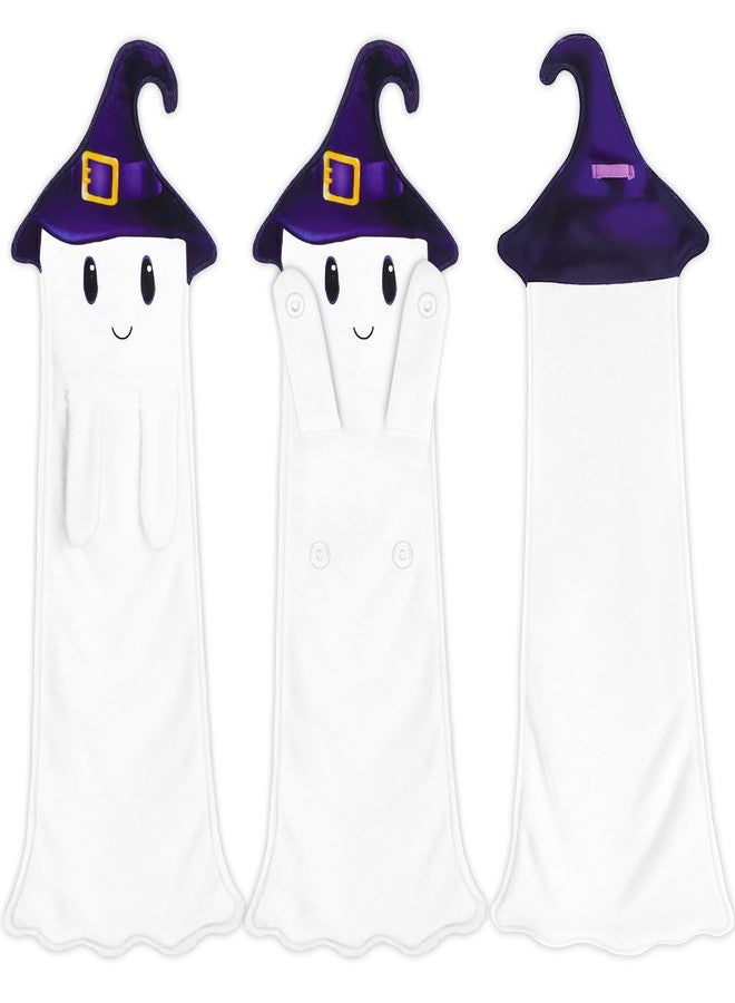Primo Lines Fall Cute Ghost Hand Towels for Bathroom Kitchen, Kawaii Decorative Funny Ghost Fall Decor Hanging Washcloths Face Towels Super Absorbent Soft for Decorative Women Fall Gift - Image 2
