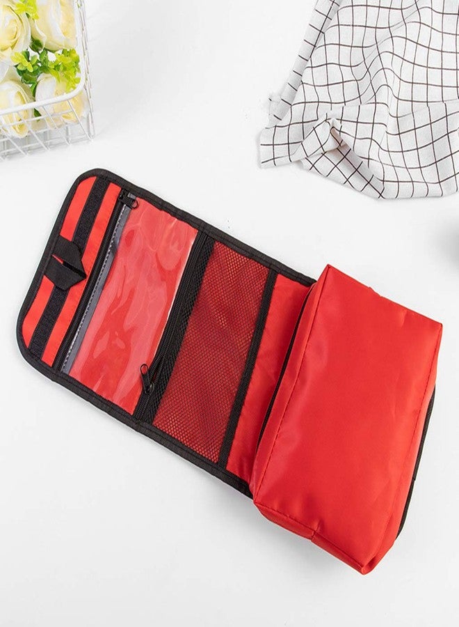 PAXLAMB First Aid Bag First Aid Kit Empty Medical Storage Bag Red Trauma Bag for Emergency First Aid Kits Car Workshop Cycling Outdoors (Red Folding) - Image 3