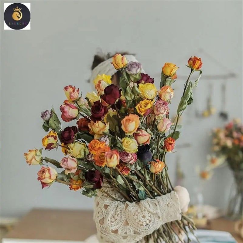 Bluejw M008 Suppliers Decor Dry Flower Bouquet – Forever Lasting Natural Real Dried Roses for Flower Arrangement, Premium Dried Plants for Home Décor - Image 2