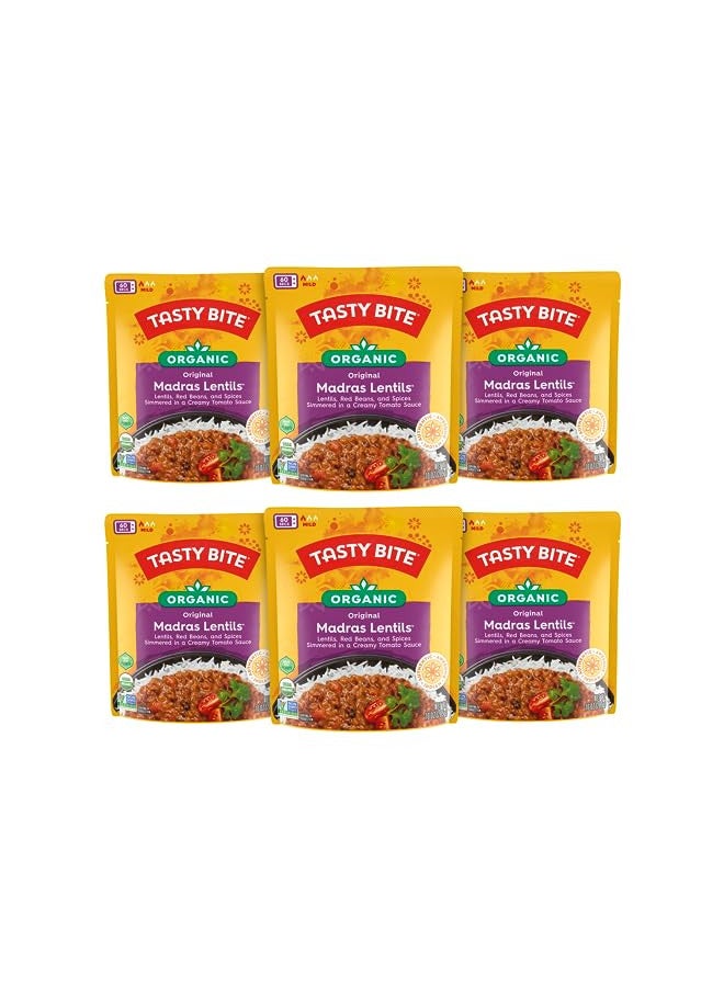 Tasty Bite Organic Madras Lentils, 10 Ounce, Pack of 6, Ready to Eat, Microwavable Entree, Vegetarian - Image 1