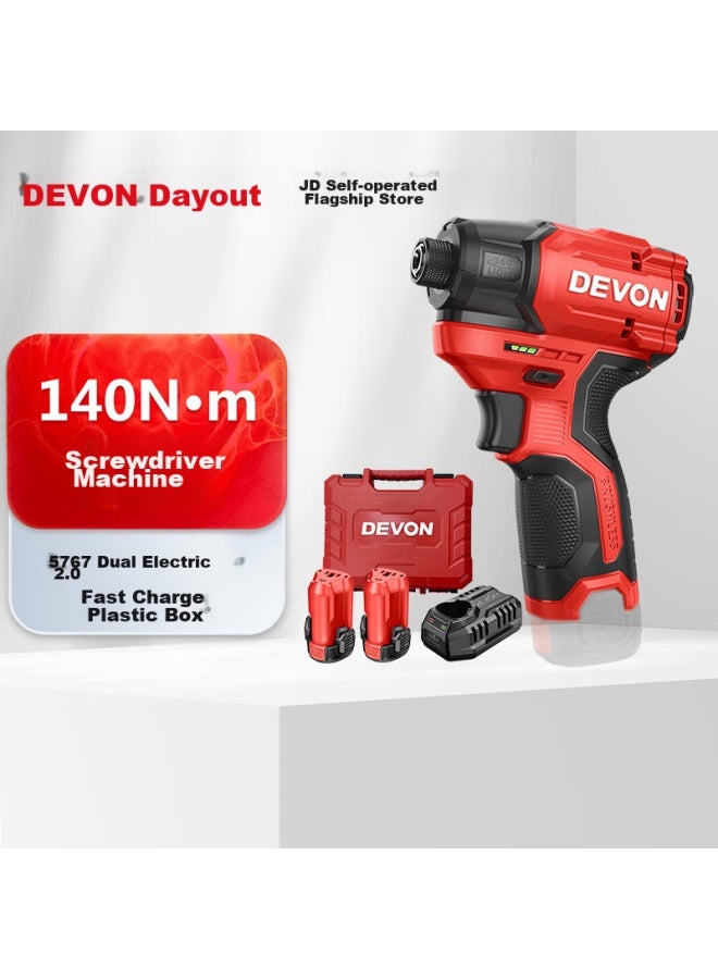Devon Dayou 12v Brushless Impact Driver 5767, Lithium Battery Drill, Hand Drill, Household Electric Screwdriver, Dual Battery 2.0, Fast Charging, Plastic Case - Image 5