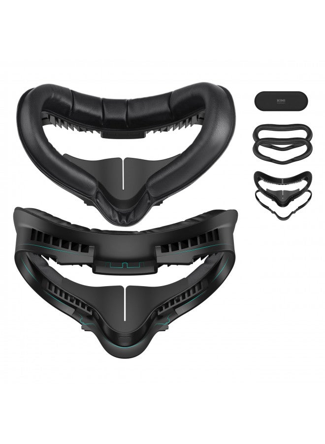 KIWI design KIWI design Face Cushion Pad Compatible with Quest 2 Accessories (Upgraded Version), Fitness Facial Interface Foam Replacement, with Glasses Spacer and Lens Protector, Air-Circulation Design - Image 1