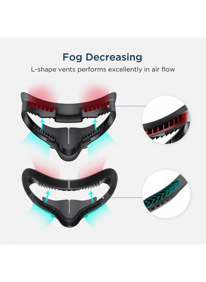 KIWI design KIWI design Face Cushion Pad Compatible with Quest 2 Accessories (Upgraded Version), Fitness Facial Interface Foam Replacement, with Glasses Spacer and Lens Protector, Air-Circulation Design - Image 3