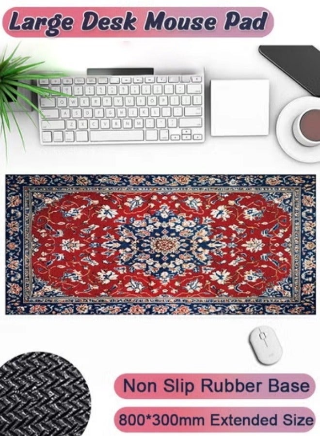 Large Desk Mouse Pad, Waterproof Gaming Mouse Pad, Gaming Mouse Pad, Keyboard Mousemat, Non-Slip Desk Mat, Thick Rubber Desk Pad Mouse Pad, Suitable for Gaming, Office, and Home Use 800 x 300 x 3mm  - Image 1