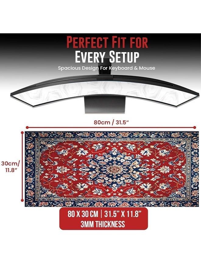 Large Desk Mouse Pad, Waterproof Gaming Mouse Pad, Gaming Mouse Pad, Keyboard Mousemat, Non-Slip Desk Mat, Thick Rubber Desk Pad Mouse Pad, Suitable for Gaming, Office, and Home Use 800 x 300 x 3mm - Image 2