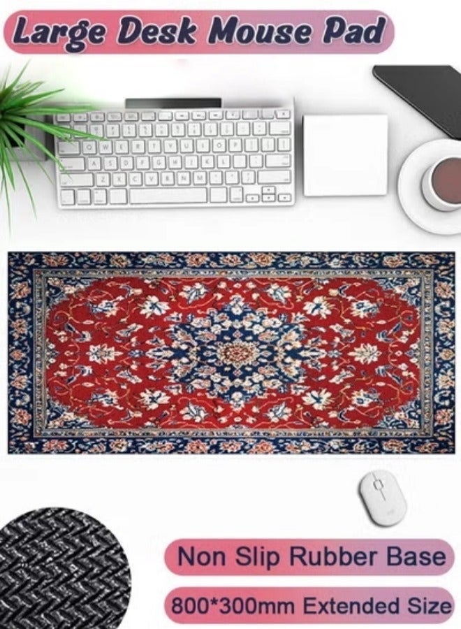 Large Desk Mouse Pad, Waterproof Gaming Mouse Pad, Gaming Mouse Pad, Keyboard Mousemat, Non-Slip Desk Mat, Thick Rubber Desk Pad Mouse Pad, Suitable for Gaming, Office, and Home Use 800 x 300 x 3mm - Image 3