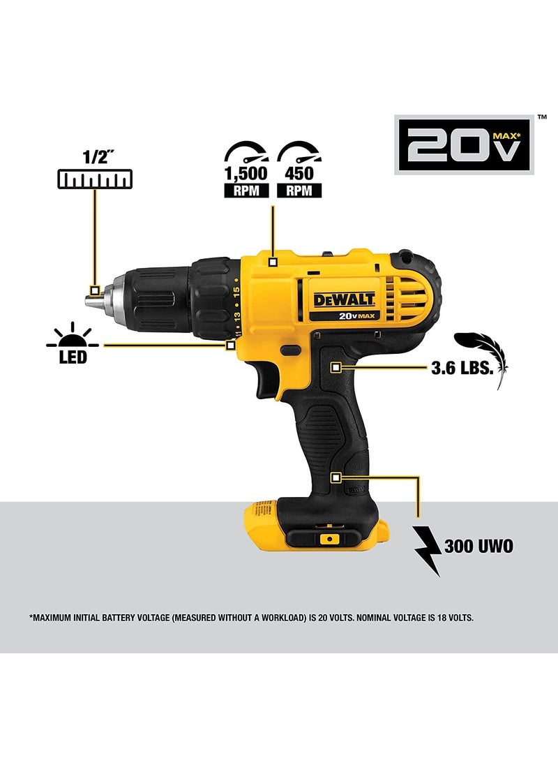 DEWALT DEWALT 20V MAX Cordless Drill and Impact Driver, Power Tool Combo Kit with 2 Batteries and Charger (DCK240C2)  - Image 3