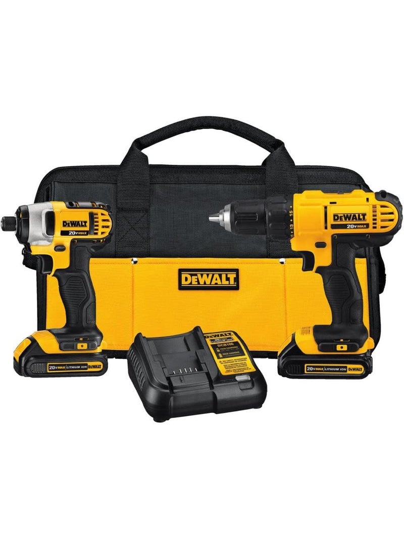 DEWALT DEWALT 20V MAX Cordless Drill and Impact Driver, Power Tool Combo Kit with 2 Batteries and Charger (DCK240C2)  - Image 1