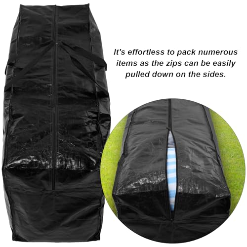 Clysee 4 Pcs 66 Gallon Large Moving Bags with Zipper and Handles Foldable Storage Duffle Bags Heavy Duty Extra Large Totes for College Dorm Travel Clothes Blankets Bedding Moving (Black) - Image 5