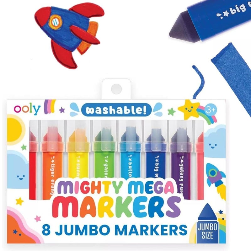 Ooly Thick Toddler Markers with Jumbo Grip Mighty Mega Triangle Tip Markers for Toddlers with Jumbo Barrel Perfect for Little Hands TRIANGLE TIP - Image 2