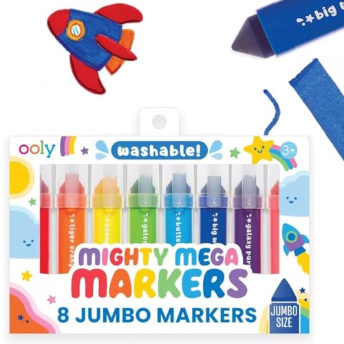 Ooly Thick Toddler Markers with Jumbo Grip Mighty Mega Triangle Tip Markers for Toddlers with Jumbo Barrel Perfect for Little Hands TRIANGLE TIP - Image 1