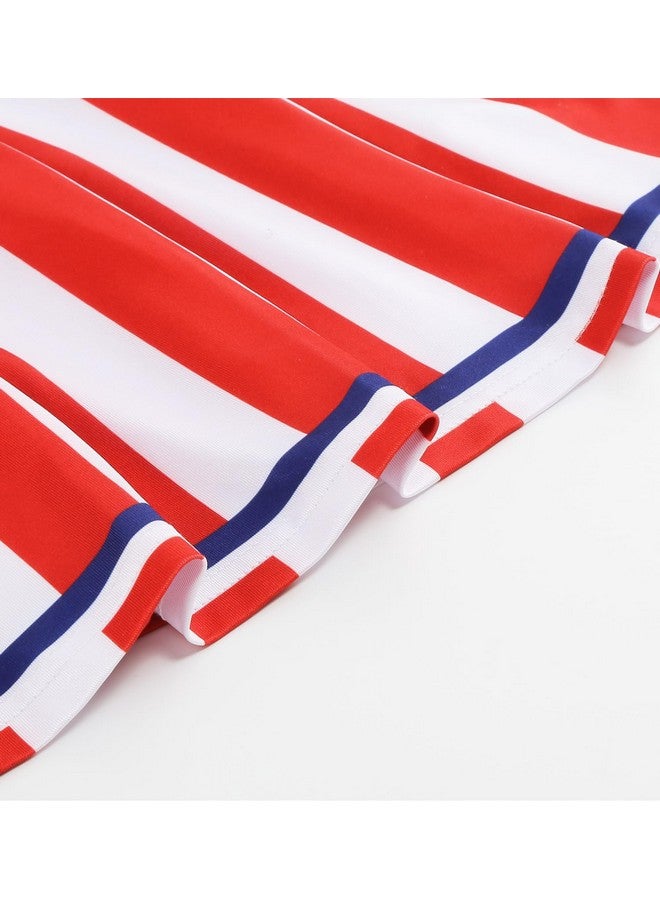 GRAJTCIN Cheerleader Uniform Cheerleading Outfit For Girls Halloween Costume Amerian Flag Dress Independence Day Gift (150, Red) - Image 5