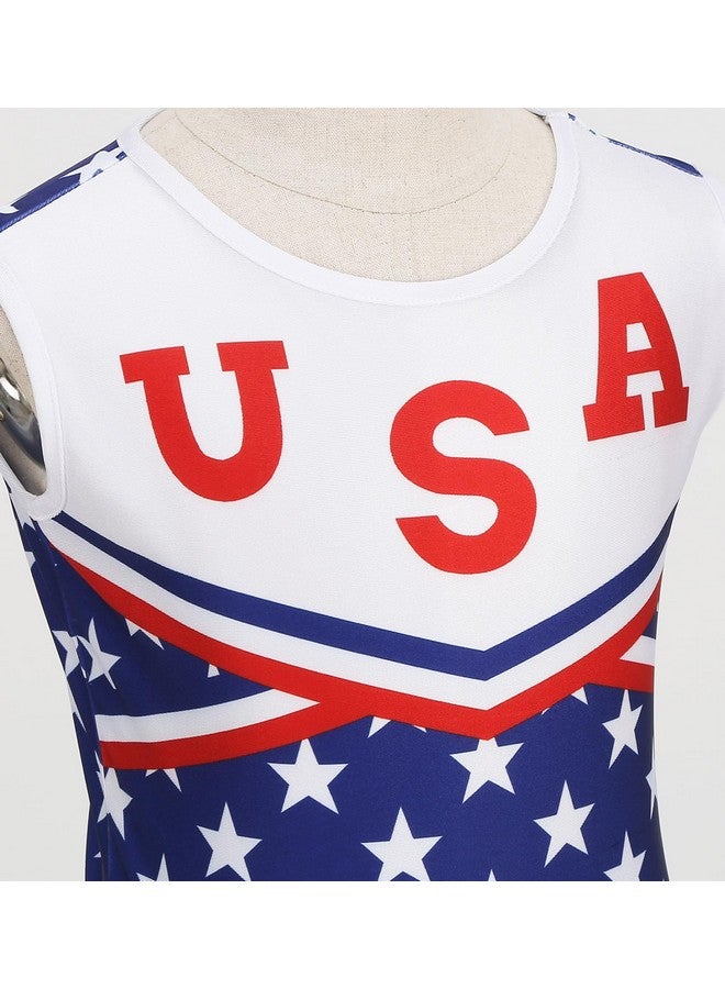 GRAJTCIN Cheerleader Uniform Cheerleading Outfit For Girls Halloween Costume Amerian Flag Dress Independence Day Gift (150, Red) - Image 3