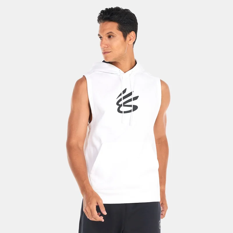 Men's Curry Fleece Sleeveless Basketball Hoodie