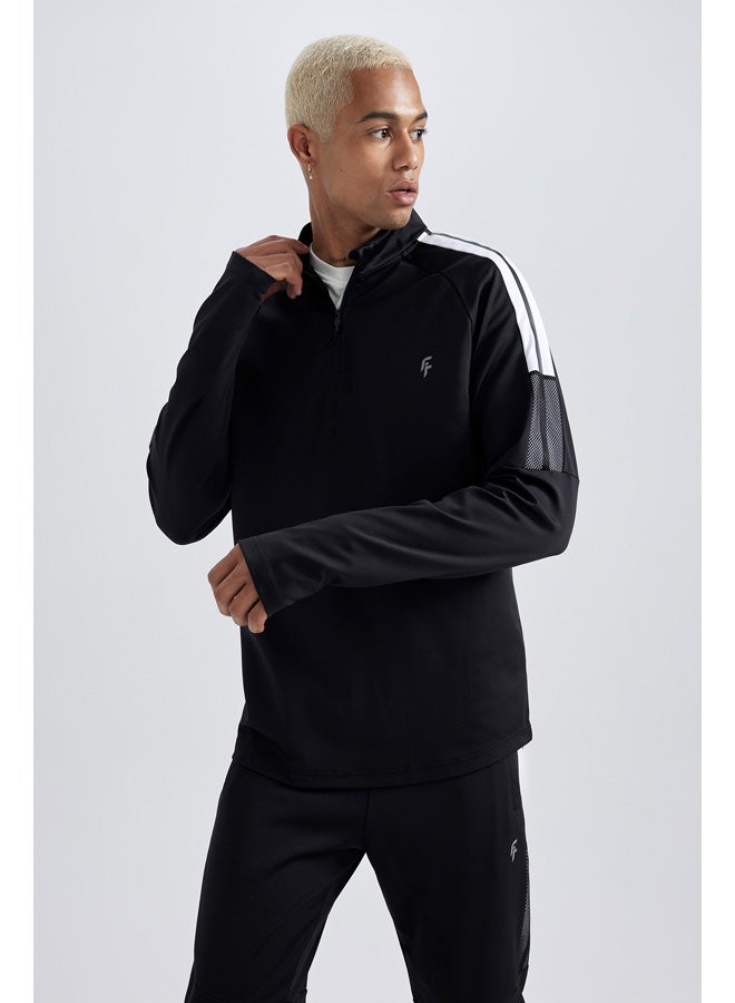 DeFacto Man Slim Fit High Neck Long Sleeve Sweatshirt - Image 4