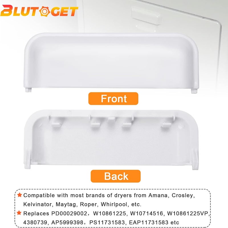 Blutoget W10861225 W10714516 مقبض باب المجفف البديل من - غير قابل للكسر - متوافق مع مجففات Whirlpool Ken-more May-tag Amana Crosley - يستبدل AP5999398 PS11731583 W10861225VP - Image 3