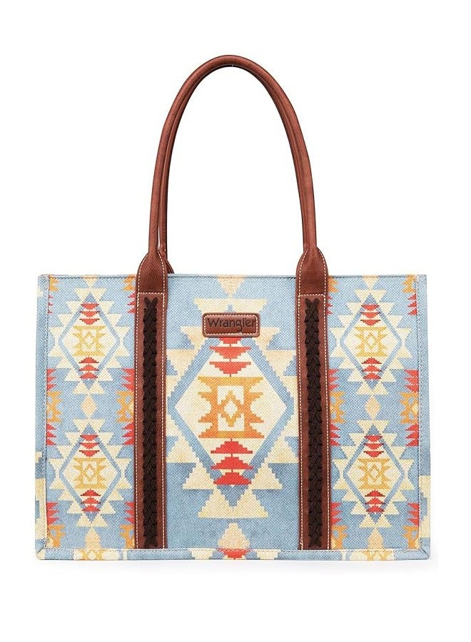 Wrangler Aztec Tote Bag for Women Boho Shoulder Purses and Handbags - Image 1