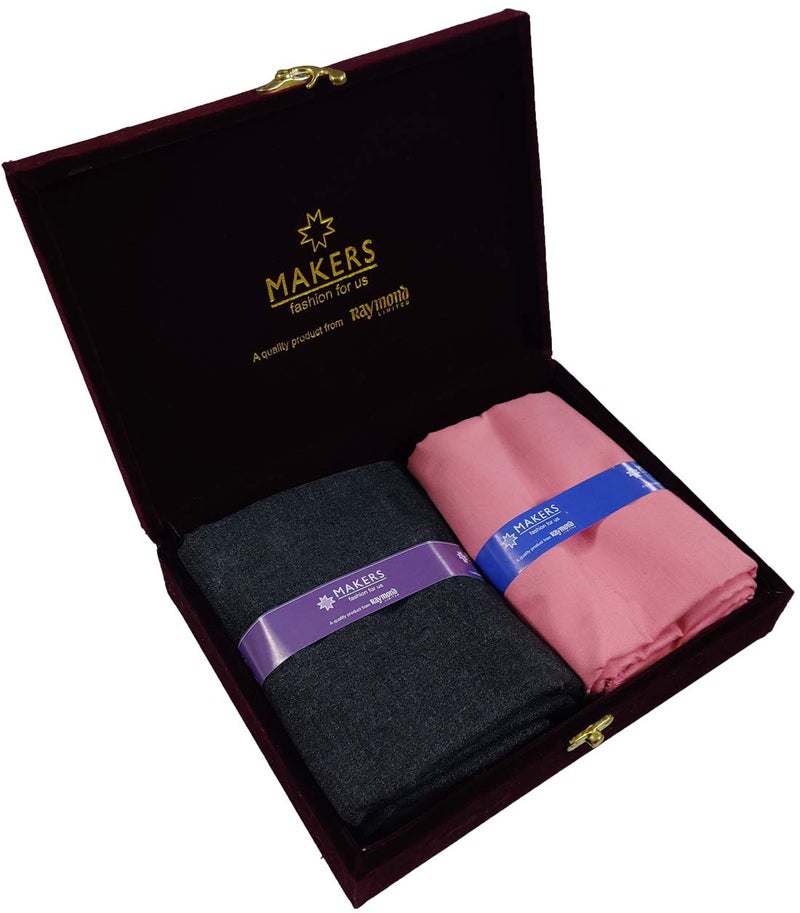 Raymond Fabrics Makers Men's Unstitched Poly Cotton Printed Shirt and Trouser Fabric Set - Gift Pack (Multicolour_Free Size) - Image 1