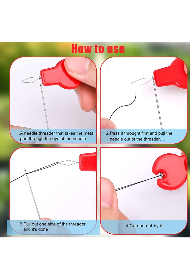 SYOSI - 10pcs Plastic Simple Hand Sewing Needle Threaders, Needle Threader Plastic Kit Hand Sewing Simple Threader for Stitching Household Sewing (Wrench Style) - Image 1