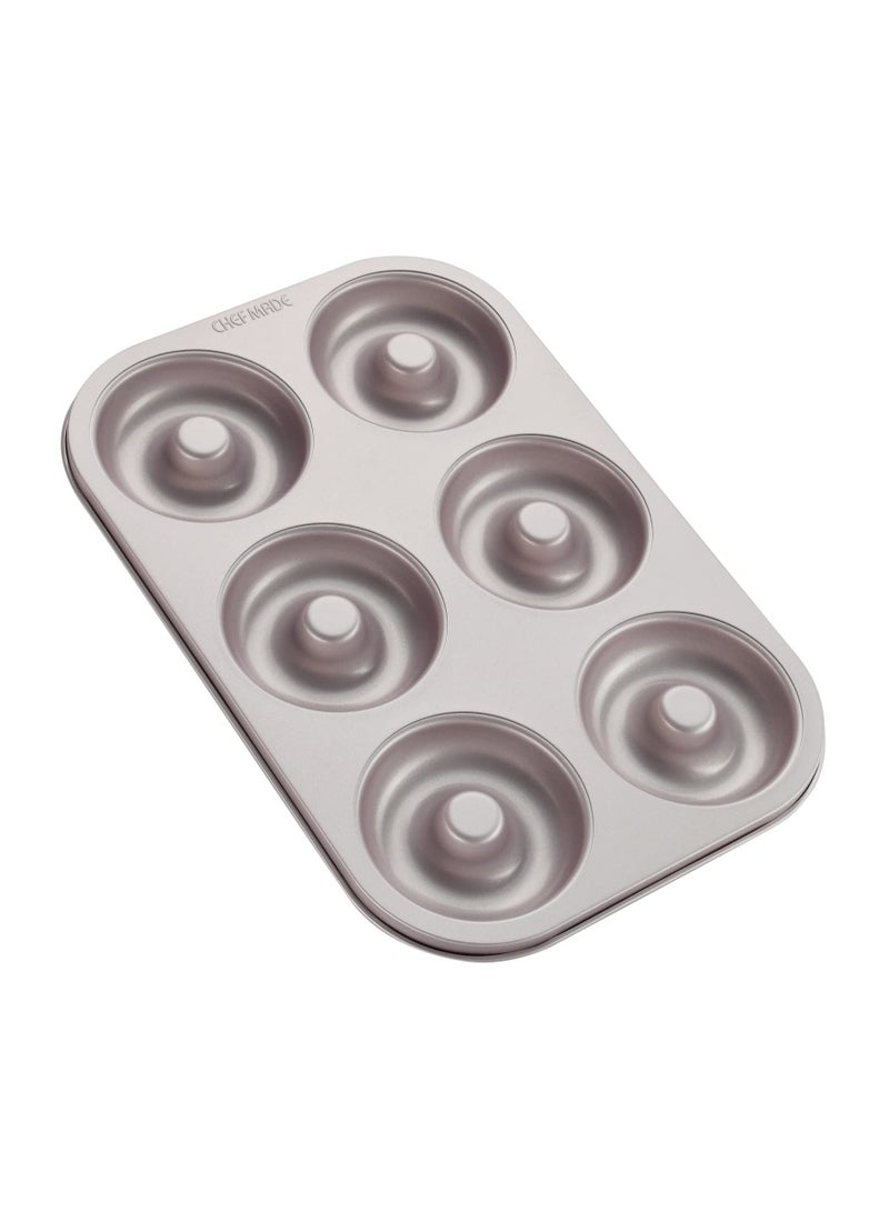 chefmade Donut Mold Cake Pan 6 Cavity Non Stick Ring Doughnut Bakeware - Image 1