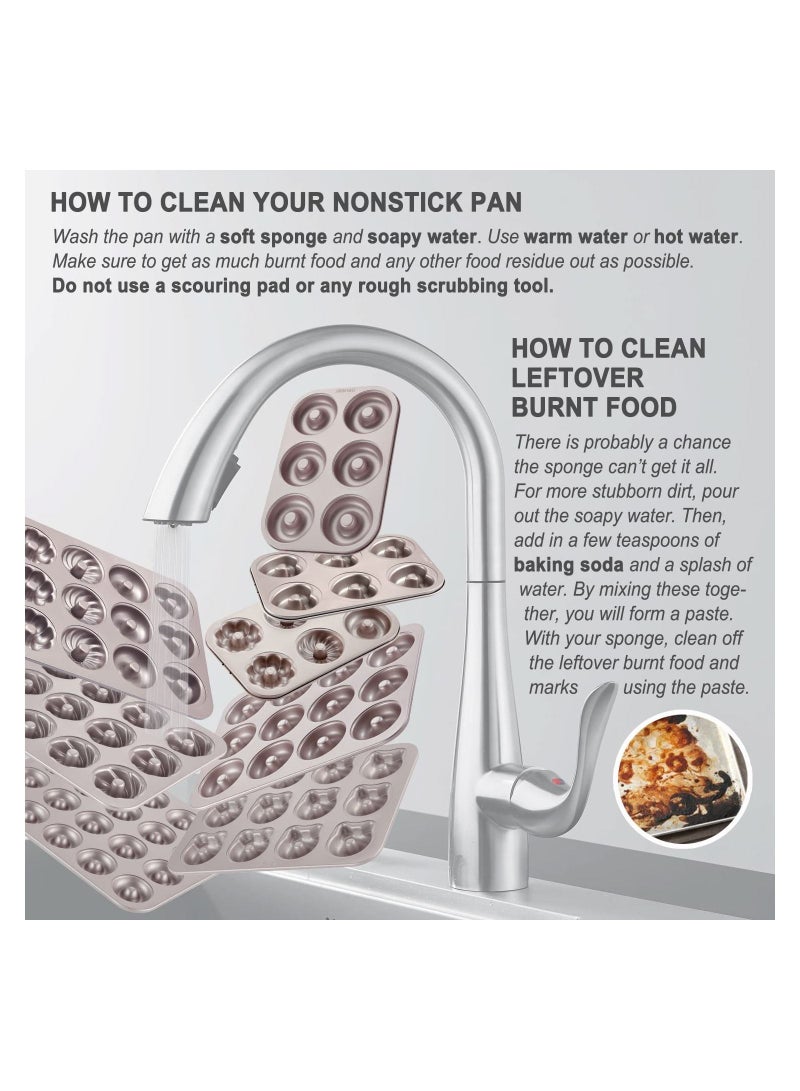 chefmade Donut Mold Cake Pan 6 Cavity Non Stick Ring Doughnut Bakeware - Image 4