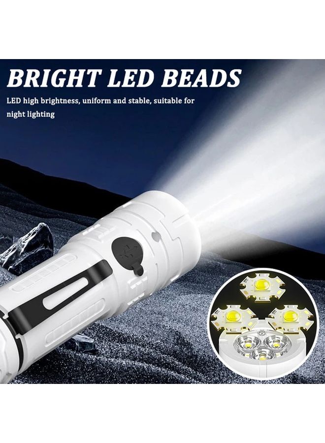 مصباح يدوي محمول بقابس USB قابل لإعادة الشحن، 5 أوضاع، 3 مصابيح LED، مصنوع من الـABS المضغوط، مناسب للاستخدام في الهواء الطلق - Image 3