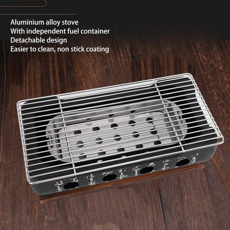YDuupxe Japanese Charcoal BBQ Grill Japanese BBQ Grill Stove, Charcoal Barbecue Stove Portable Mini Multifunctional Aluminum Alloy with Base for Camping Family (XL) - Image 3