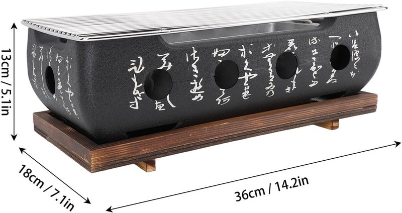 YDuupxe Japanese Charcoal BBQ Grill Japanese BBQ Grill Stove, Charcoal Barbecue Stove Portable Mini Multifunctional Aluminum Alloy with Base for Camping Family (XL) - Image 5