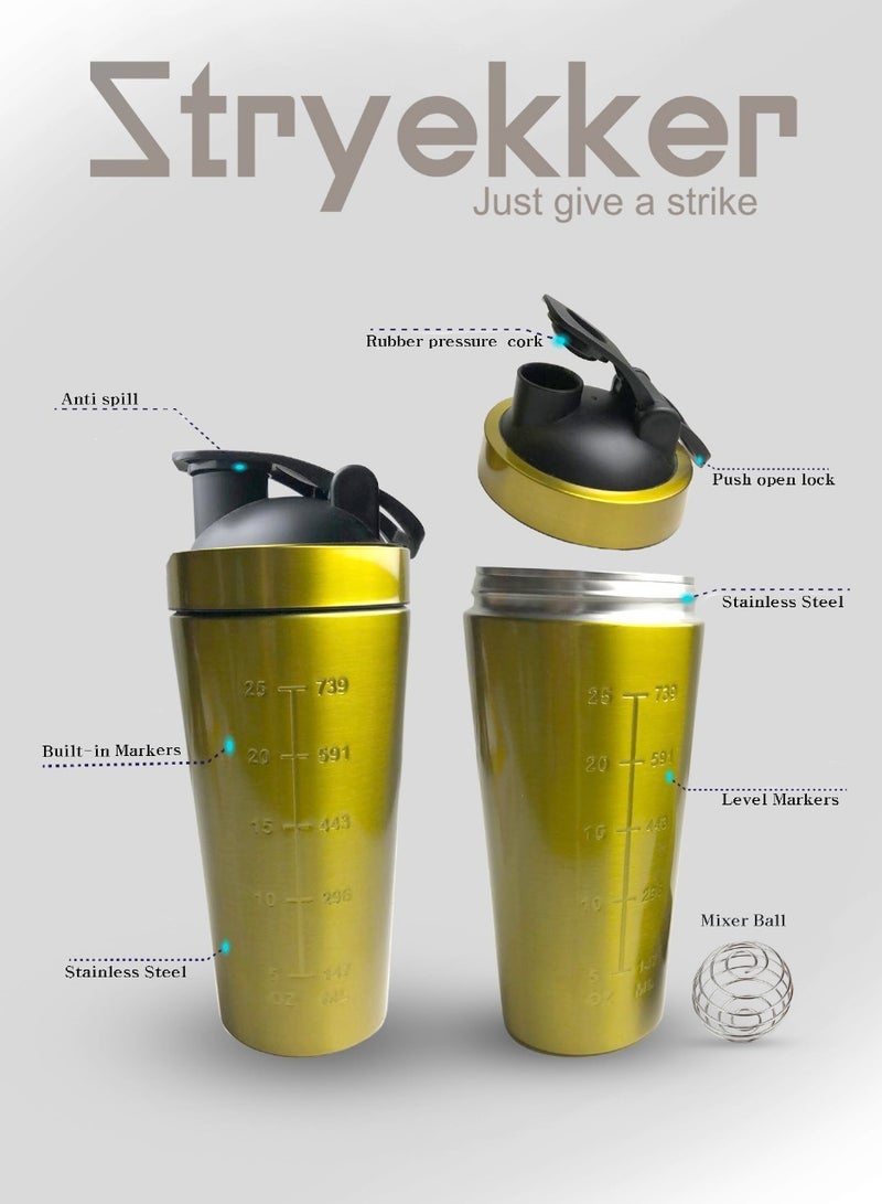 Stryekker Elite Gold Steel Shaker Bottle – For Bold, Stylish Gains - Image 4