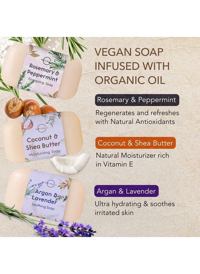 O Naturals 100% Natural Bar Soap - Assorted 6 PCS Soap Gift Set - Organic Ingredients & Essential Oils - Spa Gifts for Women & Men, Body Wash Soap Bar & Face Soap - Natural Soap - Mother's Day Gifts  - Image 3