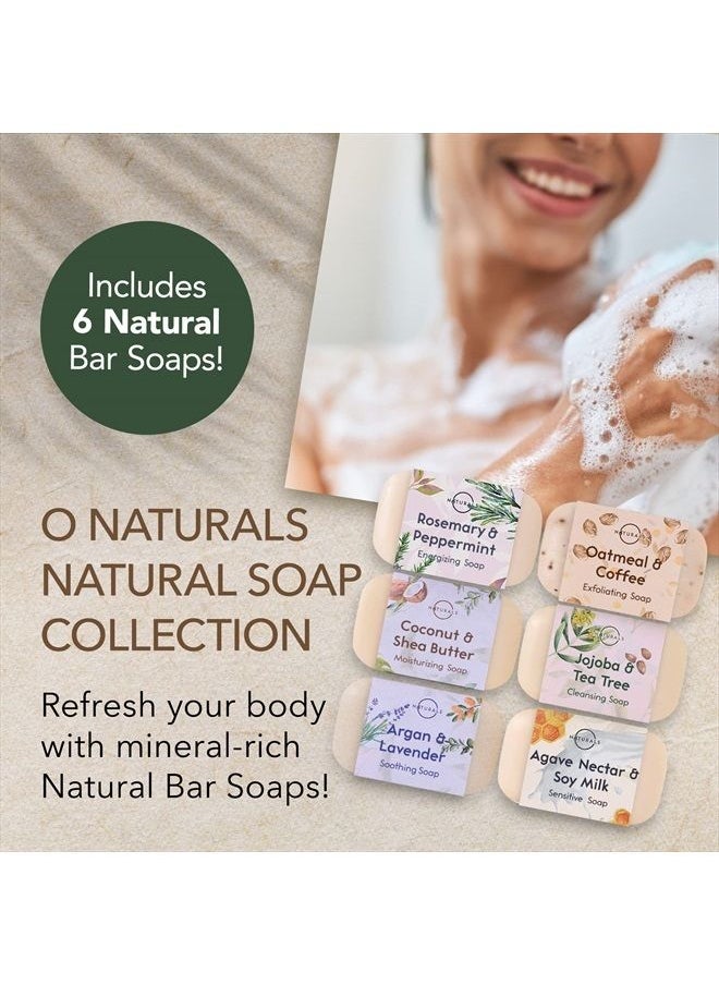 O Naturals 100% Natural Bar Soap - Assorted 6 PCS Soap Gift Set - Organic Ingredients & Essential Oils - Spa Gifts for Women & Men, Body Wash Soap Bar & Face Soap - Natural Soap - Mother's Day Gifts  - Image 2