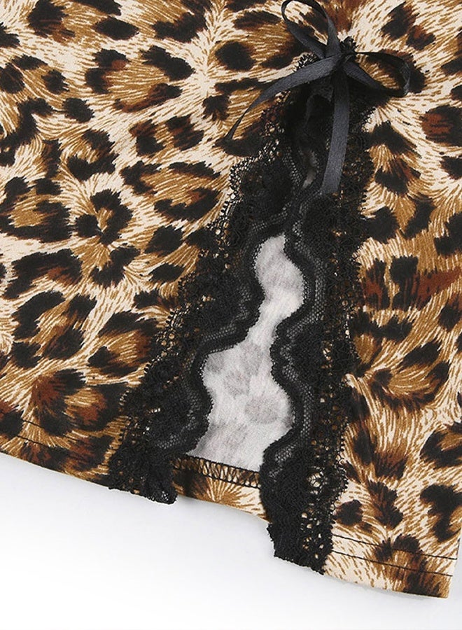Leopard Print Mini Nightgown for Women M18 for 40KG-62.5KG - Image 3
