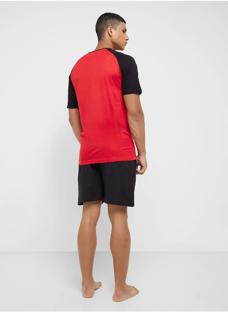 سفنتي فايف Nightwear T-Shirt & Shorts Set