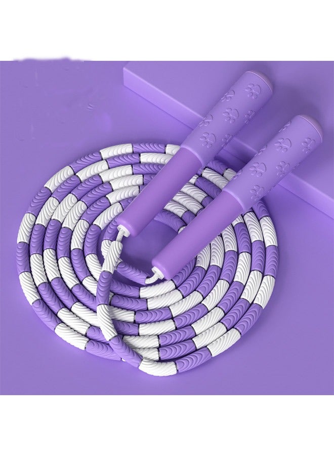 Generic 1-Piece Soft Beaded Jump Rope 9feet White/Purple  - Image 1