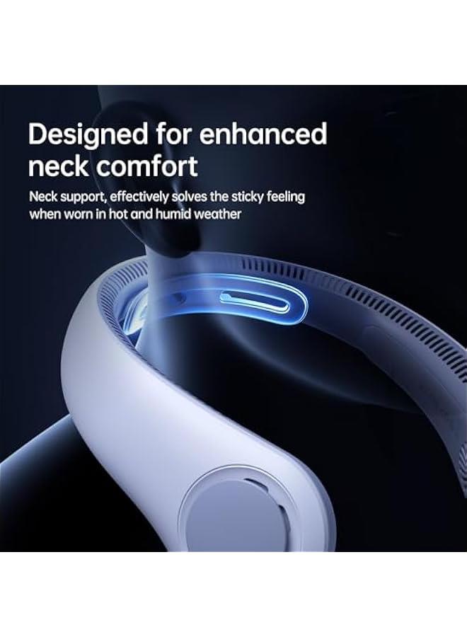 إسكدنيا Portable Neck Fan Upgraded, Neckbrace Personal Hands Free, 5 Speed Gears Adjustment, 5000 mAh Wearable Bladeless Quiet Rechargeable for Outdoor Indoor, Gifts for Women Men- Sunny Blue - Image 2