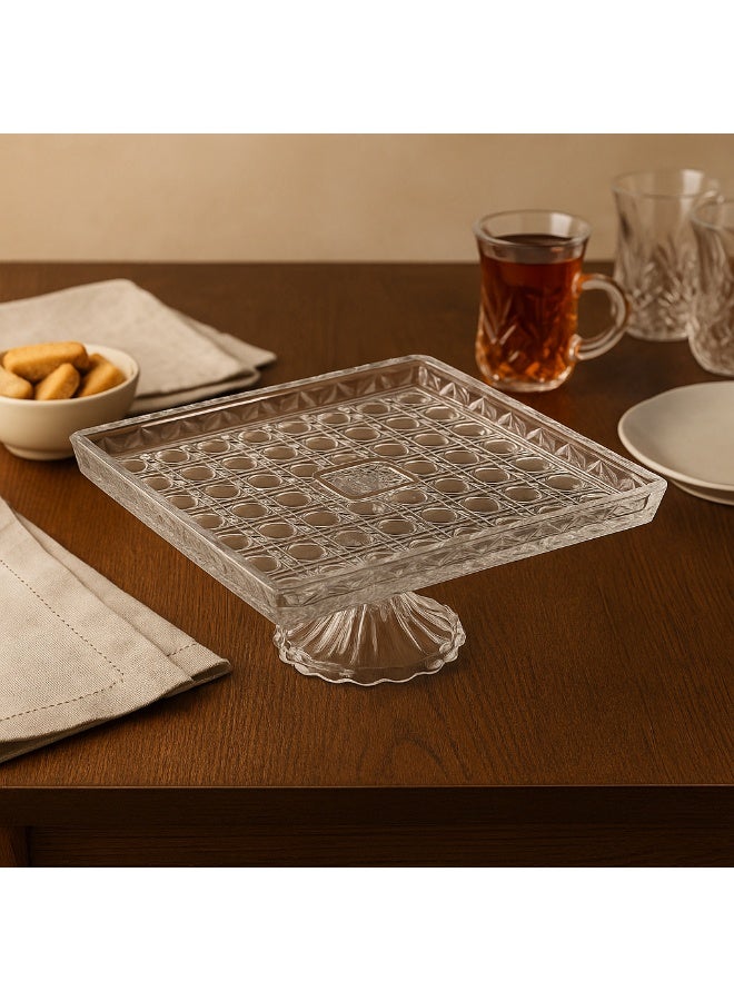 Elegant A Multi-Use Glass Serving Dish With A Base For Sweets And Fruits, Size 31X26X11.5 Cm - Image 1