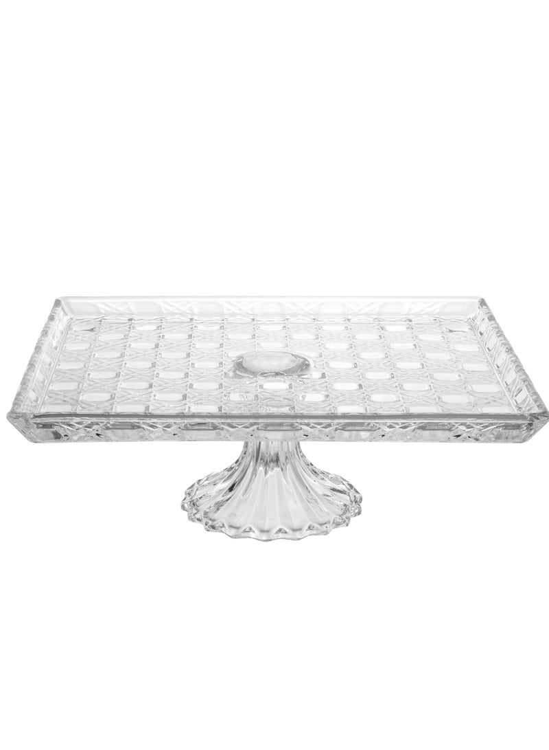 Elegant A Multi-Use Glass Serving Dish With A Base For Sweets And Fruits, Size 31X26X11.5 Cm - Image 2