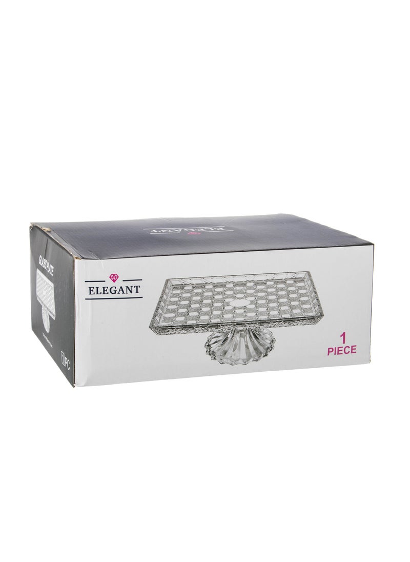 Elegant - A Multi-Use Glass Serving Dish With A Base For Sweets And Fruits, Size 31X26X11.5 Cm - Image 1