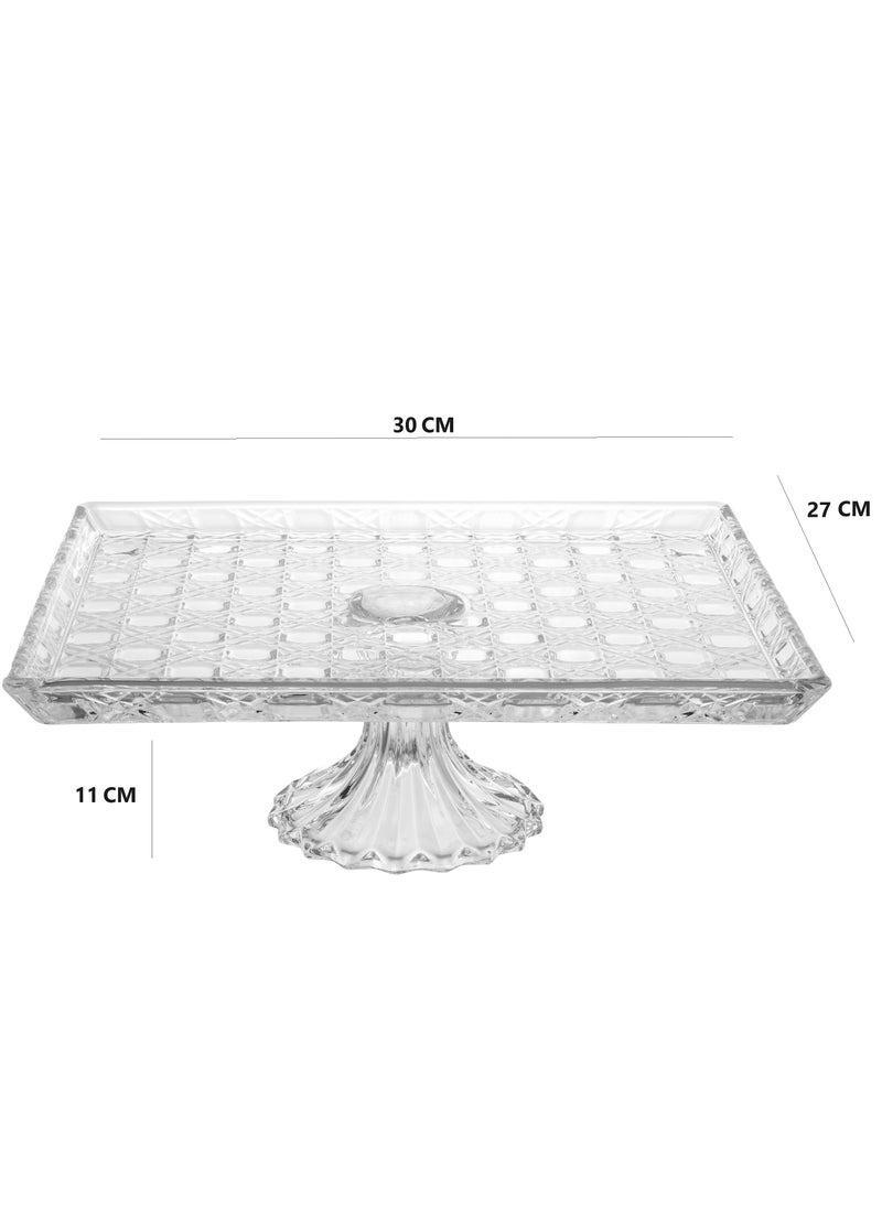 Elegant - A Multi-Use Glass Serving Dish With A Base For Sweets And Fruits, Size 31X26X11.5 Cm - Image 1