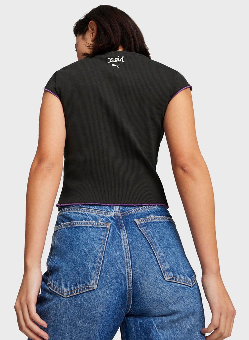PUMA X-Girl Ribbed Slim T-Shirt - Image 2