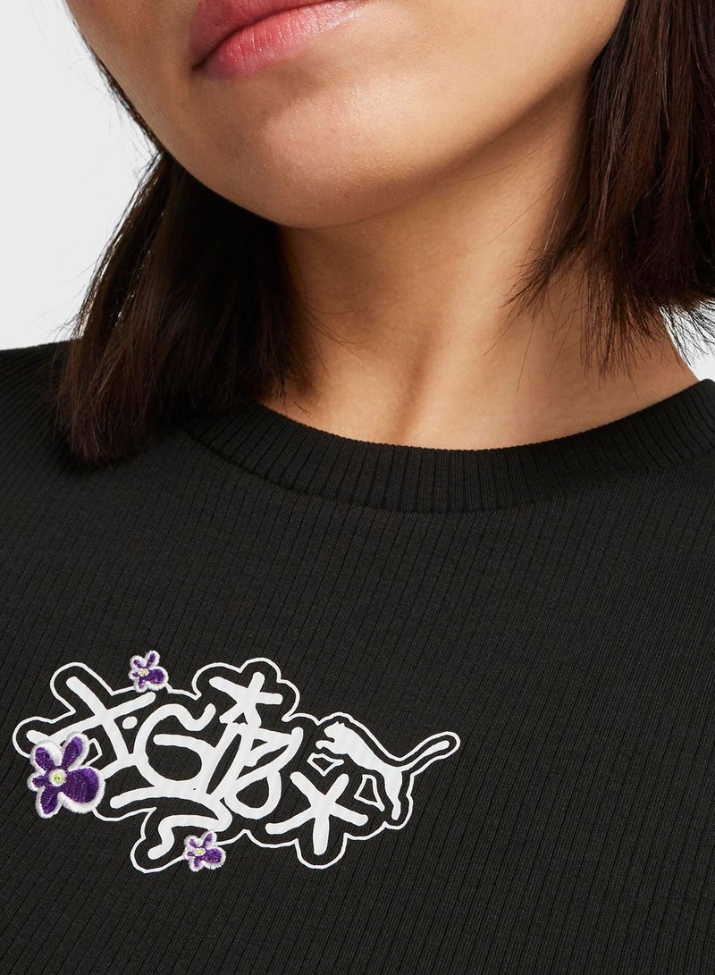 PUMA X-Girl Ribbed Slim T-Shirt - Image 3